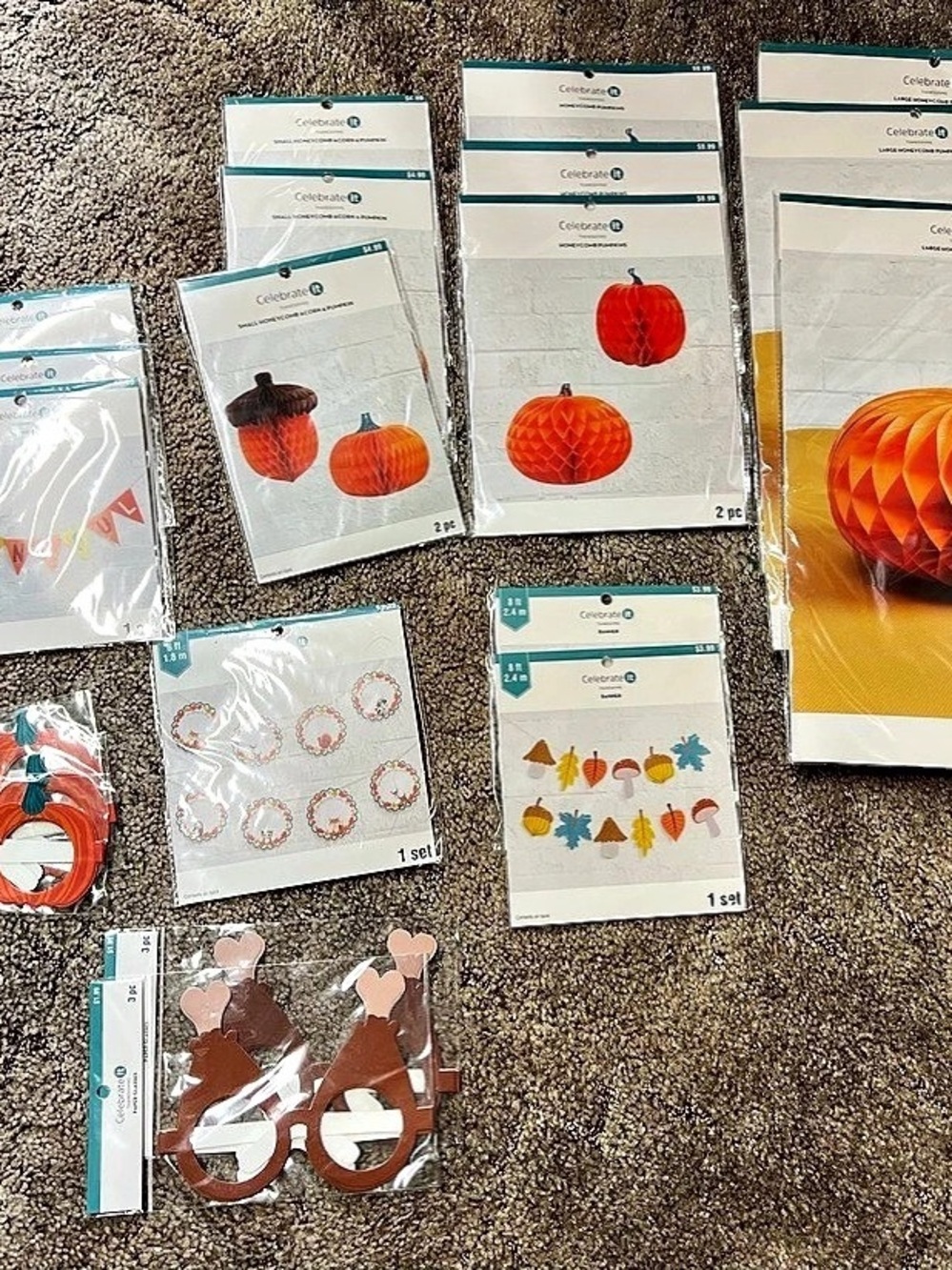 Celebrate It Thanksgiving Decor Assortment Orange & Brown